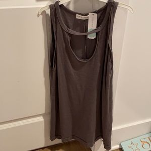 Gray American BLE scoop neck tank top NWT